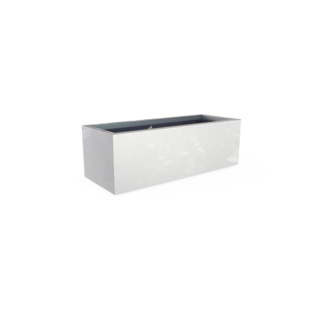 Cuba low rectangular fiberglass planter in Metallic Silver