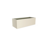 Cuba low rectangular fiberglass planter in Satin Beige