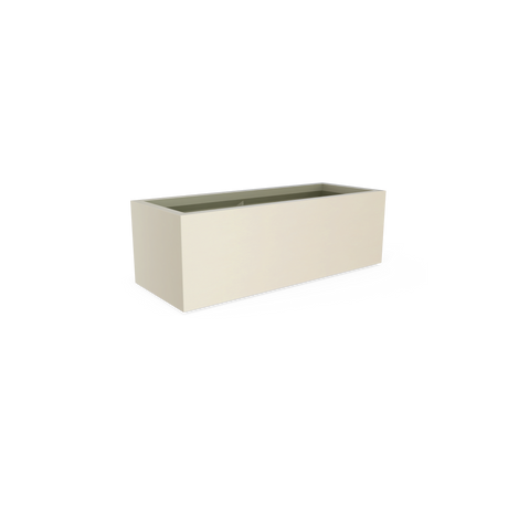 Cuba low rectangular fiberglass planter in Satin Beige
