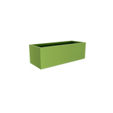 Cuba low rectangular fiberglass planter in Satin Green