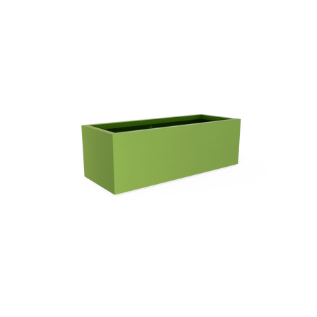 Cuba low rectangular fiberglass planter in Satin Green