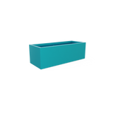 Cuba low rectangular fiberglass planter in Satin Seafoam Green
