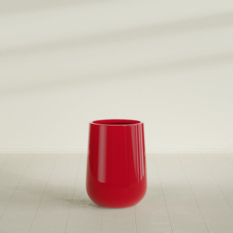 Hayden Urn Planter in Gloss Red, 15"Diam × 23"H, shown empty