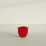 Wannsee Round Planter in Gloss Red, 22"D × 19"H, shown empty