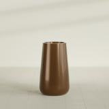 Saigon Tapered Round Planter in Metallic Bronze, 19"D × 42"H, shown empty