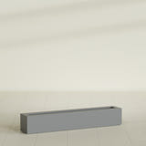 Salon Box Planter in Matte Gunmetal, 48" Long, shown empty