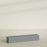 Salon Box Planter in Matte Gunmetal, 48" Long, shown empty