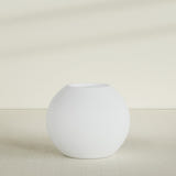 Globe Planter in Gloss Bright White, 36"D × 30"H, shown empty