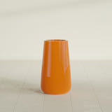 Saigon Tapered Round Planter in Gloss Tangerine, 14"D × 30"H, shown empty