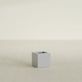 Montroy Cube Planter in Metallic Silver, 12", shown empty