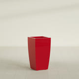 Toulan Tapered Square Planter in Gloss Red, 16"W × 30"H, shown empty