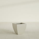 Lima Tapered Square Planter in Satin Beige, 16", shown empty
