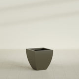 Lima Tapered Square Planter in Matte Bronze, 20", shown empty