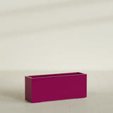 Tolga Rectangular Planter in Gloss Eggplant, 60"L × 16"D × 24"H, shown empty