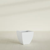 Lima Tapered Square Planter in Gloss Bright White, 20", shown empty