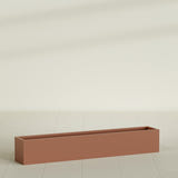 Monaco Rectangle Planter in Matte Terra Cotta, 44"L, shown empty
