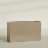 Darwin Rectangular Planter in Gloss Metallic Gold, 72"L × 24"D × 42"H, shown empty