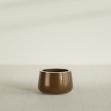 Short Hayden Bowl Planter in Metallic Bronze, 12"D × 7"H, shown empty