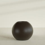 Globe Planter in Matte Dark Brown, 36"D × 30"H, shown empty