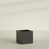 Montroy Cube Planter in Matte Dark Brown, 32", shown empty