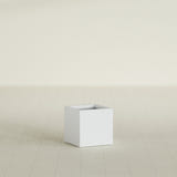 Montroy Cube Planter in Gloss Bright White, 16", shown empty