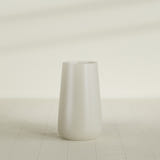 Saigon Tapered Round Planter in Satin Beige, 19"D × 42"H, shown empty