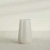 Saigon Tapered Round Planter in Satin Beige, 19"D × 42"H, shown empty