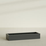 Antwerp Rectangular Planter in Matte Charcoal, 72"L × 24"D × 12"H, shown empty