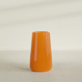 Saigon Tapered Round Planter in Gloss Tangerine, 19"D × 42"H, shown empty