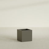 Montroy Cube Planter in Matte Bronze, 24", shown empty