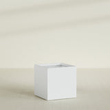 Montroy Cube Planter in Gloss Bright White, 36", shown empty