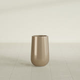 Hayden Urn Planter in Gloss Metallic Gold, 18"D × 29"H, shown empty