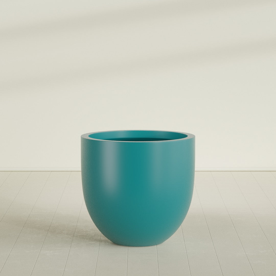 Alzira Bowl Planter in Satin Seafoam Green, 36"D × 34"H, shown empty