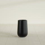 Hayden Urn Planter in Matte Black, 18"Diam × 29"H, shown empty