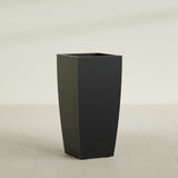 Toulan Tapered Square Planter in Matte Black, 20"W × 42"H, shown empty