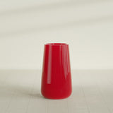 Saigon Tapered Round Planter in Gloss Red, 19"D × 42"H, shown empty