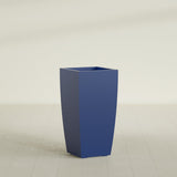 Toulan Tapered Square Planter in Matte Cobalt Blue, 18"W × 36"H, shown empty