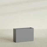 Potsdam Rectangular Planter in Matte Gunmetal, 48"L × 16"D × 32"H, shown empty