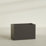 Brisbane Rectangular Planter in Matte Dark Brown, 48"L × 24"D × 32"H, shown empty