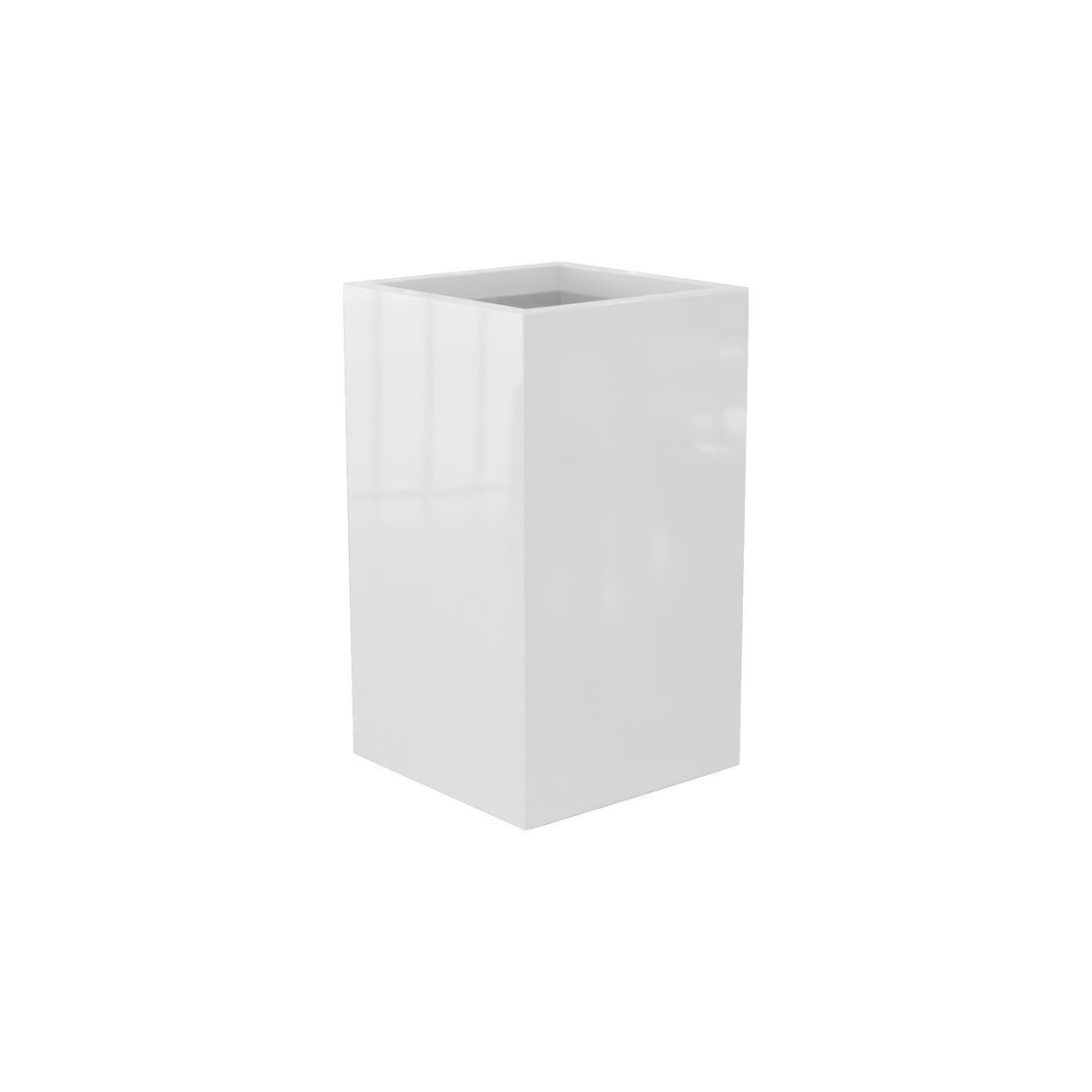 Darwin corner fiberglass planter in Gloss Bright White