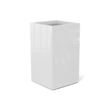 Darwin corner fiberglass planter in Gloss Bright White, 24 × 24 × 42 in, studio render