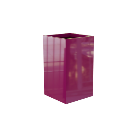 Darwin corner fiberglass planter in Gloss Eggplant