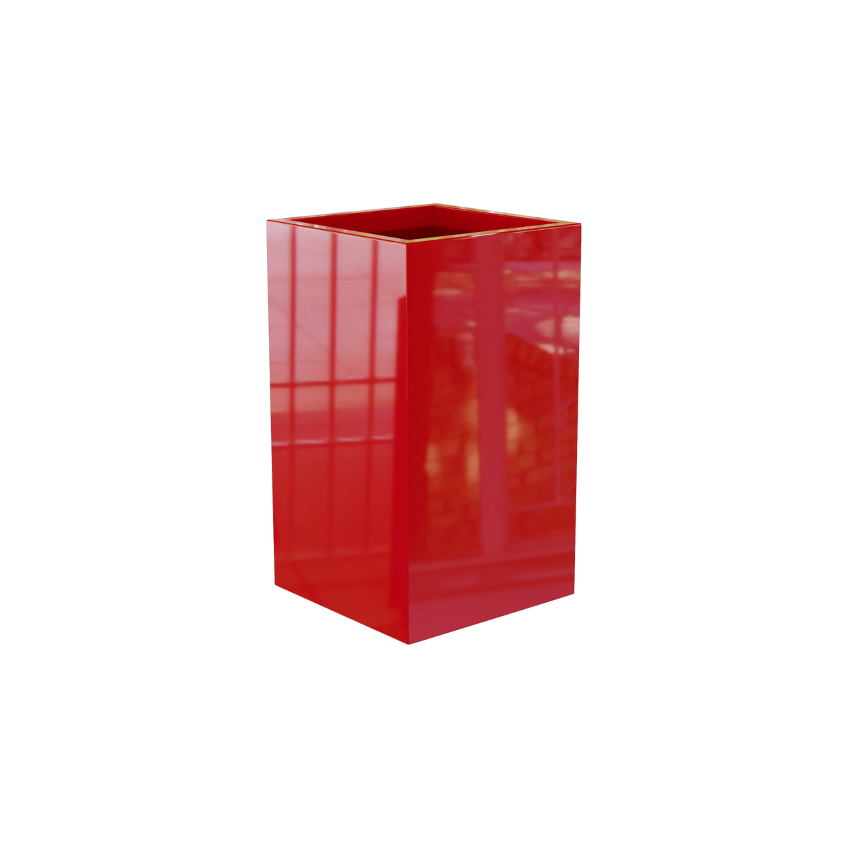 Darwin corner fiberglass planter in Gloss Red