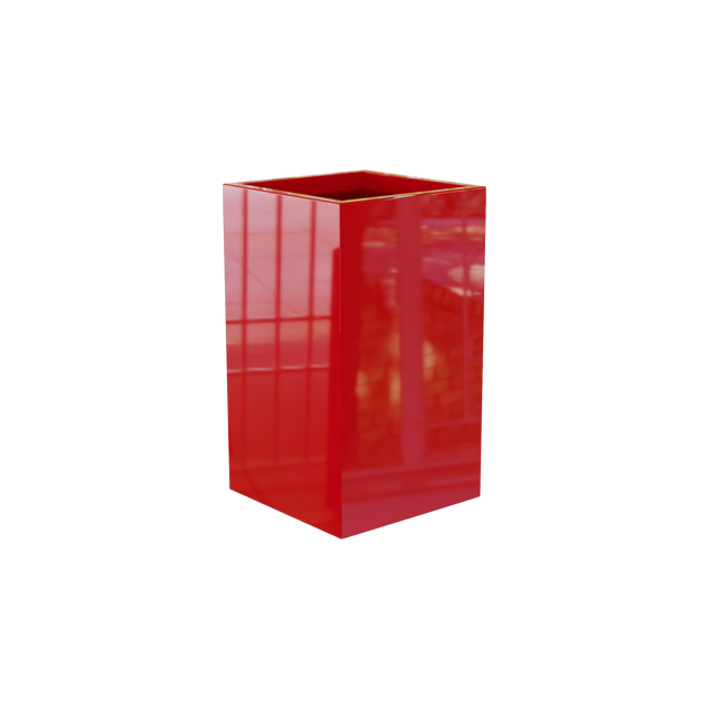 Darwin corner fiberglass planter in Gloss Red