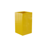 Darwin corner fiberglass planter in Gloss Saffron