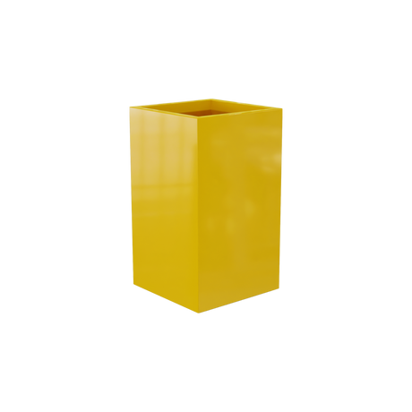 Darwin corner fiberglass planter in Gloss Saffron