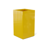 Darwin corner fiberglass planter in Gloss Saffron, 24 × 24 × 42 in, studio render
