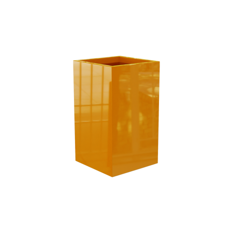 Darwin corner fiberglass planter in Gloss Tangerine