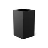 Darwin corner fiberglass planter in Matte Black, 24 × 24 × 42 in, studio render