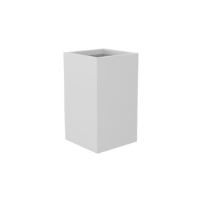 Darwin corner fiberglass planter in Matte Bright White